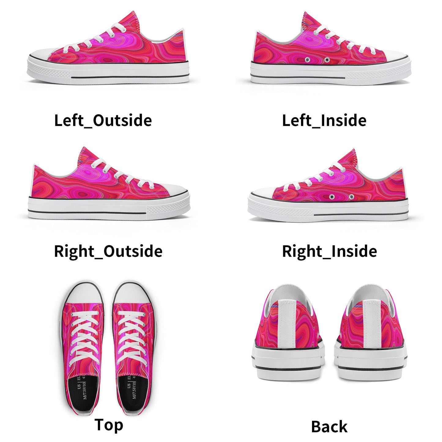 Women's Pink Groovy Low Top Canvas Shoes