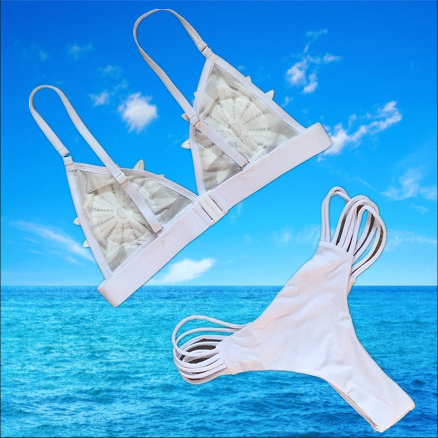 Multi-rope Triangle Split Swimsuit Sexy Bikini Swimsuit