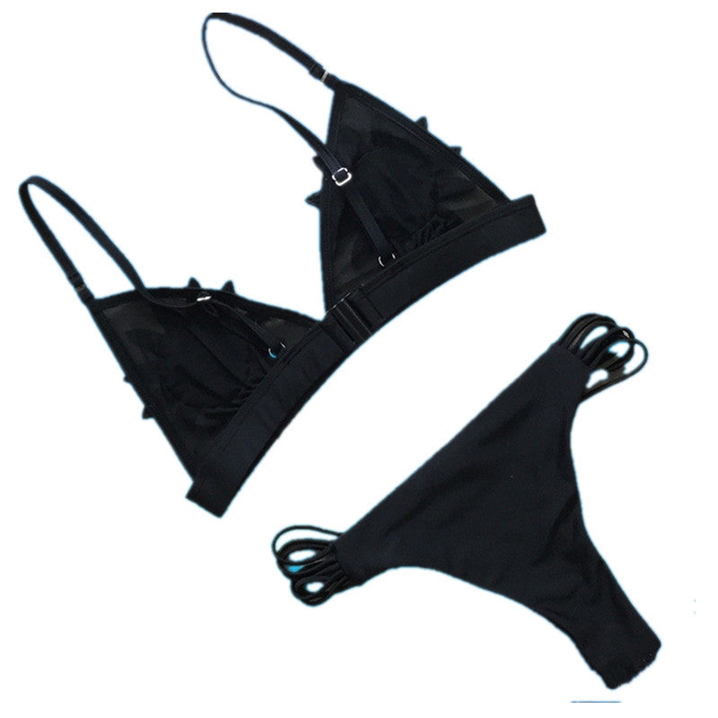 Multi-rope Triangle Split Swimsuit Sexy Bikini Swimsuit