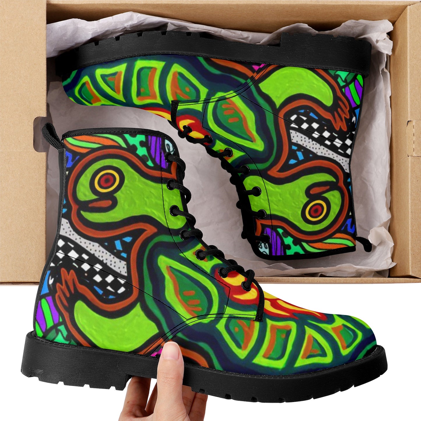 Women's Turtlez Crackhead Leather Boots - Crackhead Apparel