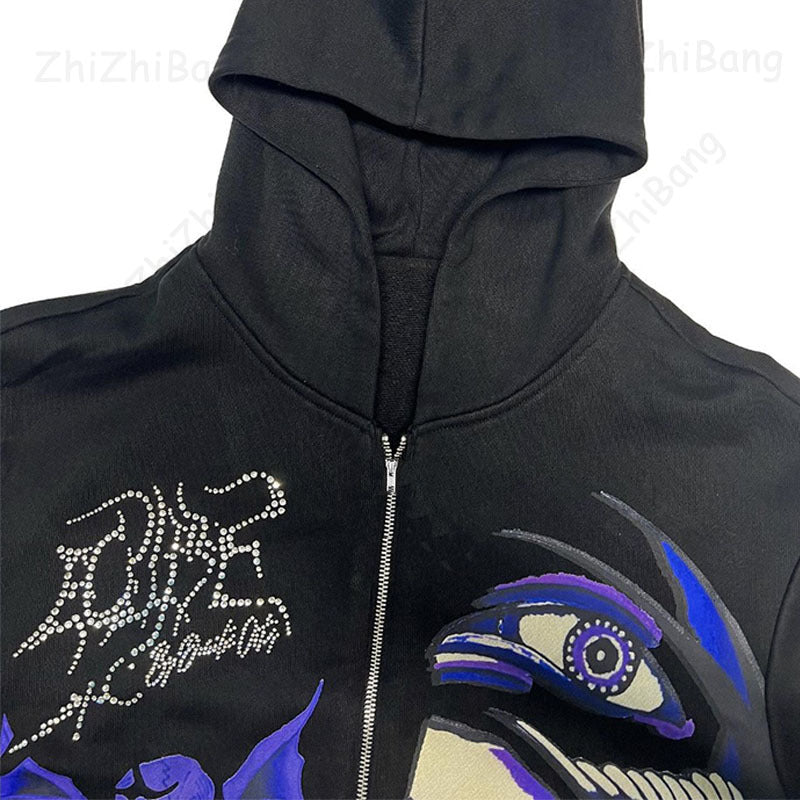 Purple Salvo Skulls Zip-up Hoodie