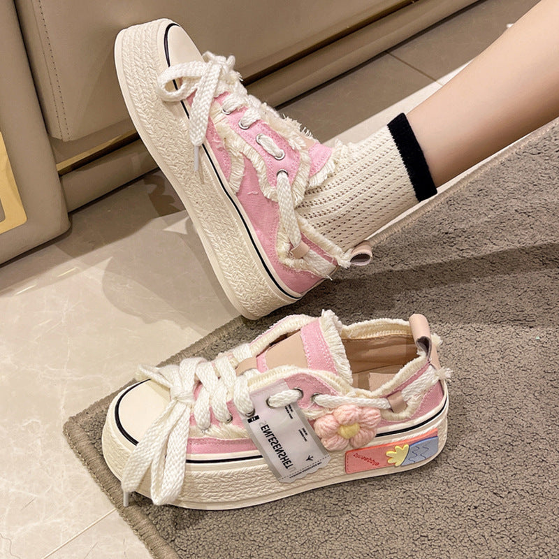 Thick-soled Canvas Shoes Women