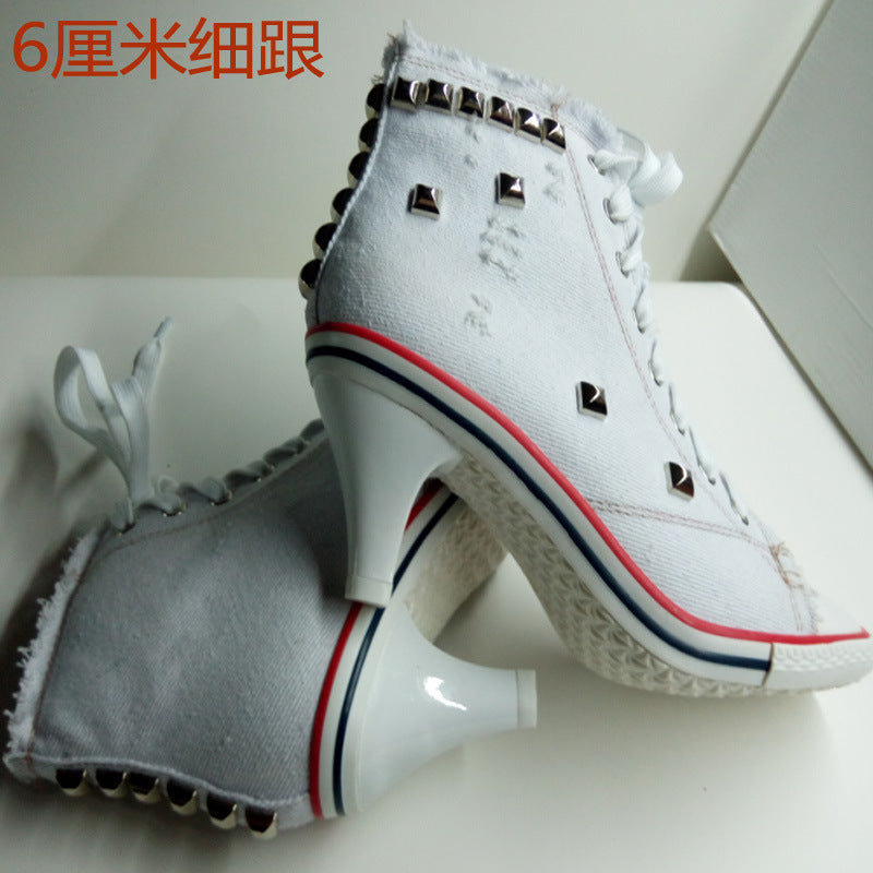 Denim High Heels