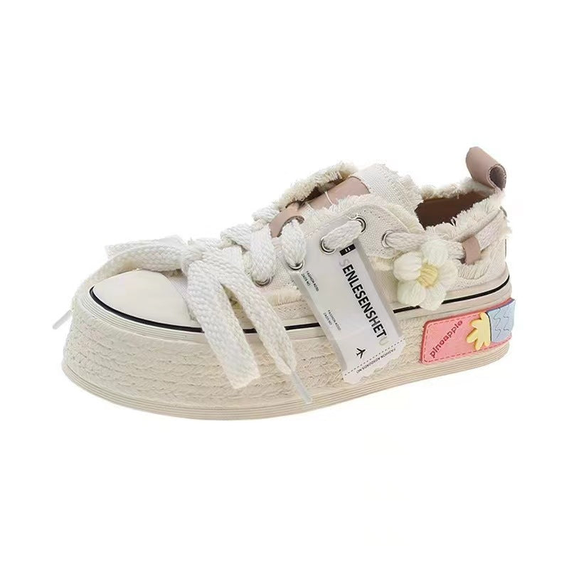 Thick-soled Canvas Shoes Women