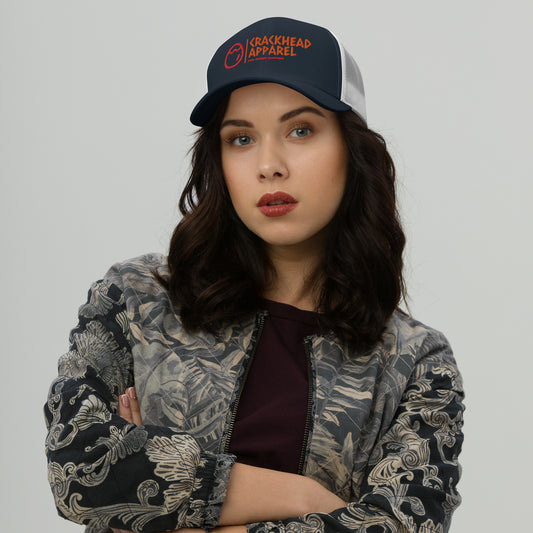 Dopest, Fire, Hot, Fresh, Coolest Embroidered Crackhead Apparel Trucker Cap - Crackhead Apparel