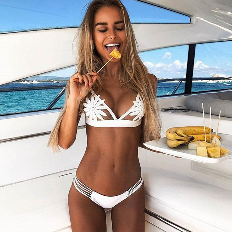 Multi-rope Triangle Split Swimsuit Sexy Bikini Swimsuit