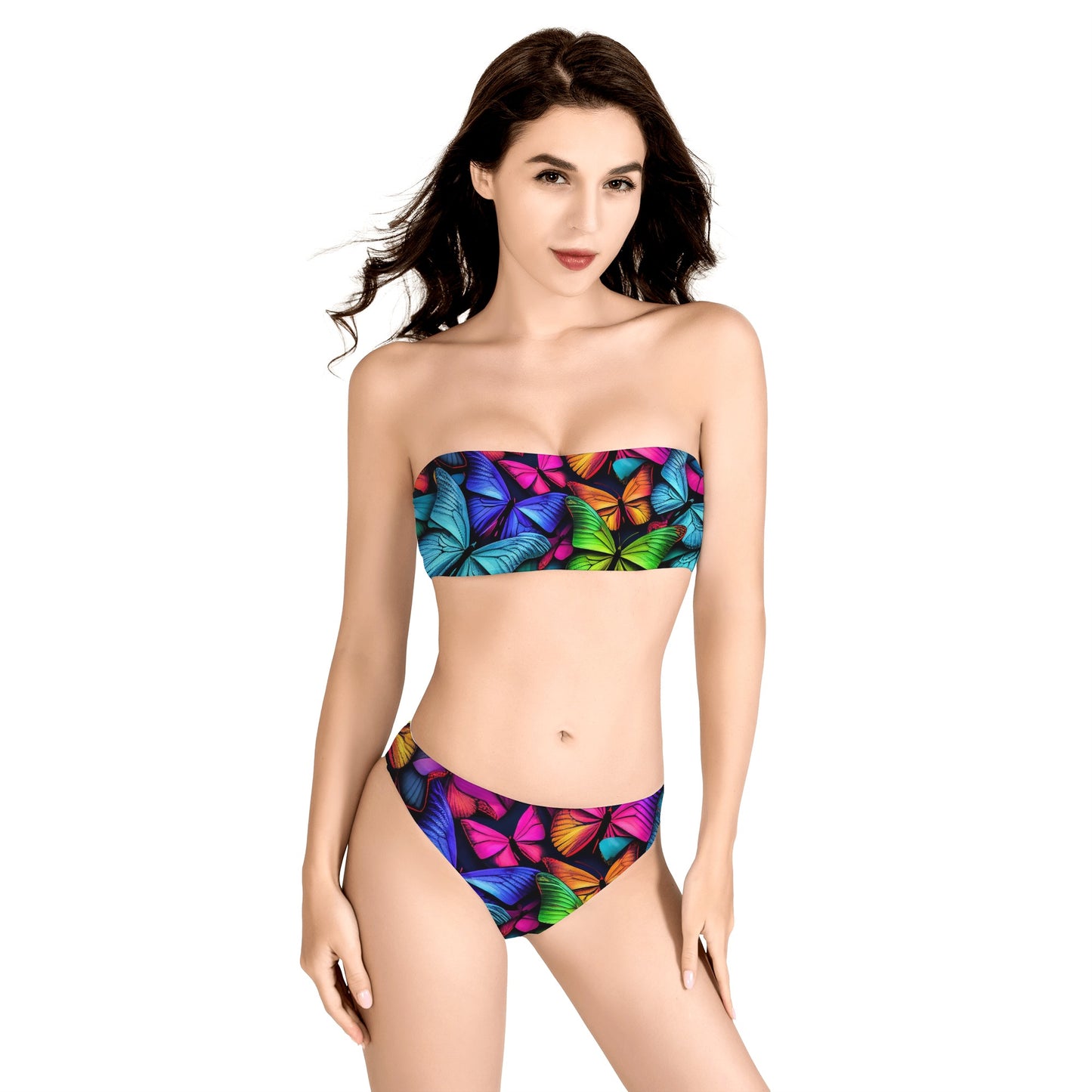 Women's Butterfly Strapless Bikini Swimsuit