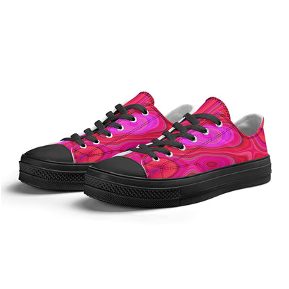 Women's Pink Groovy Low Top Canvas Shoes