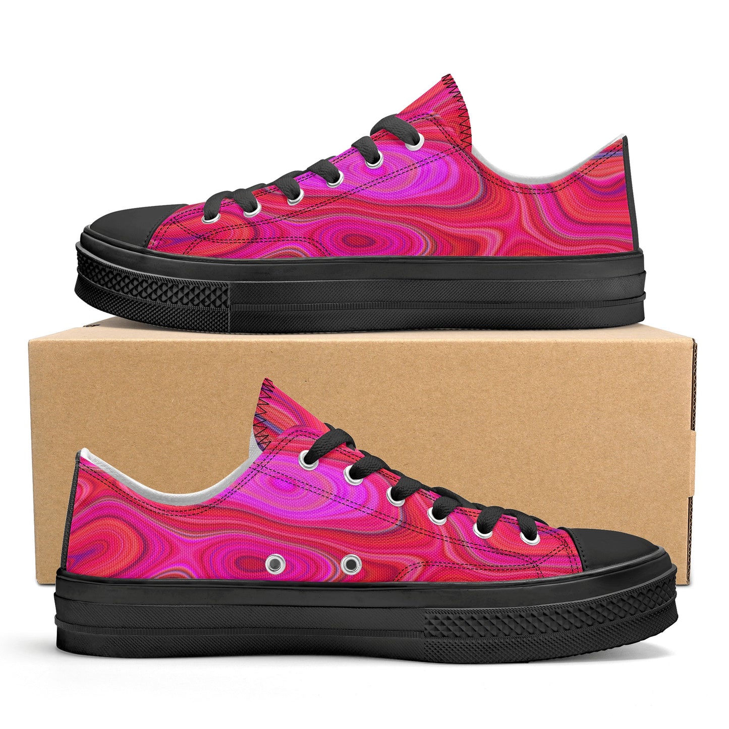 Women's Pink Groovy Low Top Canvas Shoes