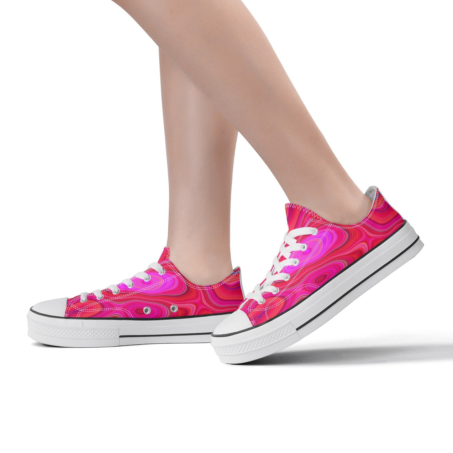 Women's Pink Groovy Low Top Canvas Shoes