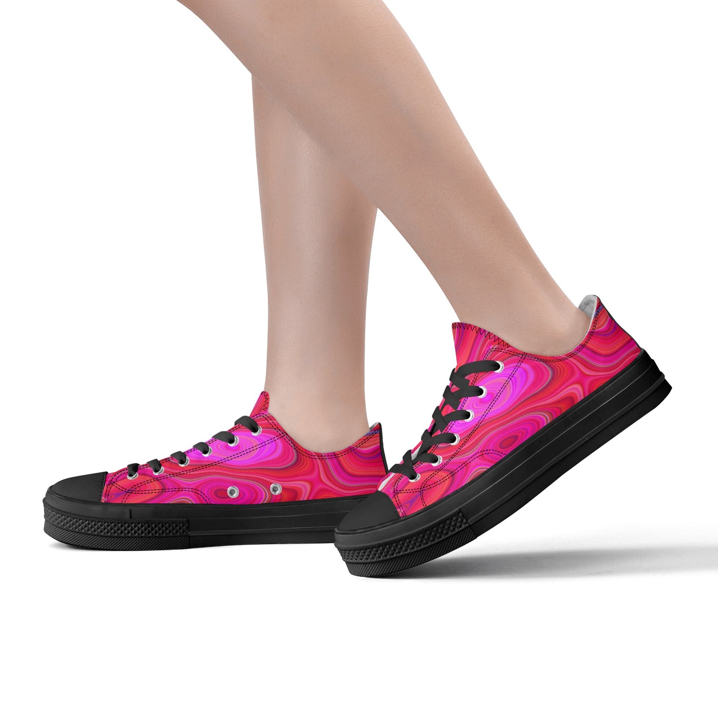 Women's Pink Groovy Low Top Canvas Shoes