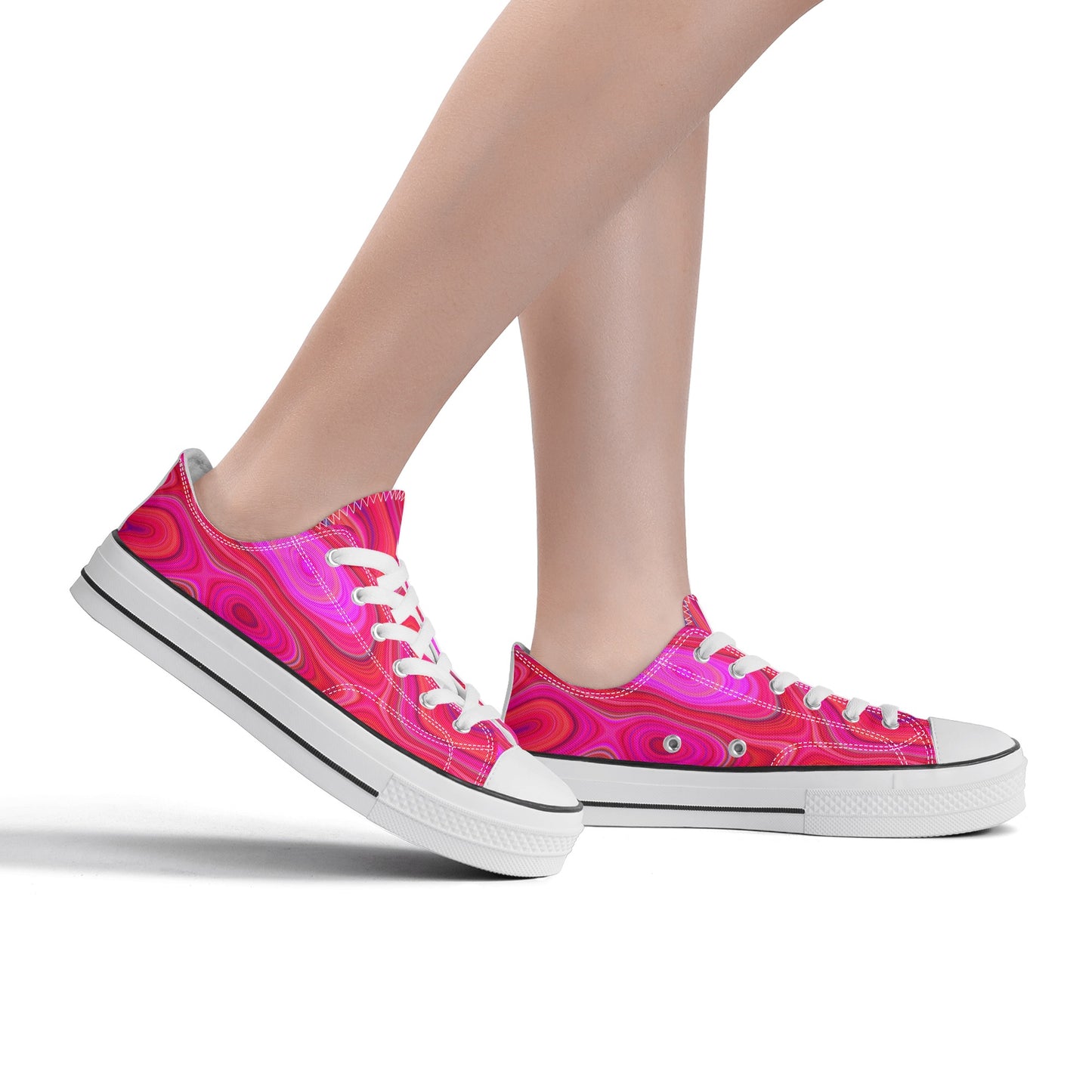 Women's Pink Groovy Low Top Canvas Shoes