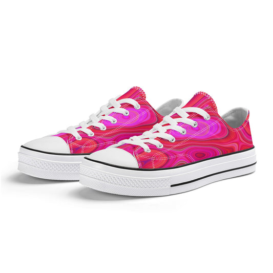 Women's Pink Groovy Low Top Canvas Shoes