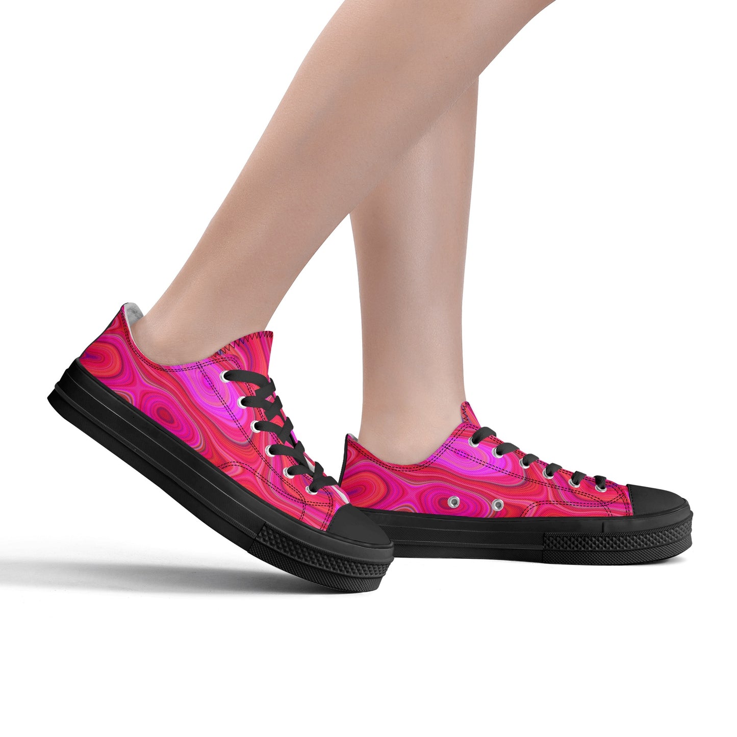 Women's Pink Groovy Low Top Canvas Shoes