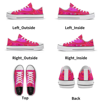 Women's Pink Groovy Low Top Canvas Shoes