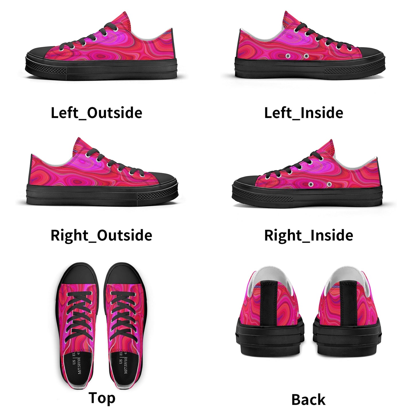 Women's Pink Groovy Low Top Canvas Shoes