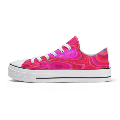 Women's Pink Groovy Low Top Canvas Shoes
