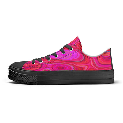 Women's Pink Groovy Low Top Canvas Shoes