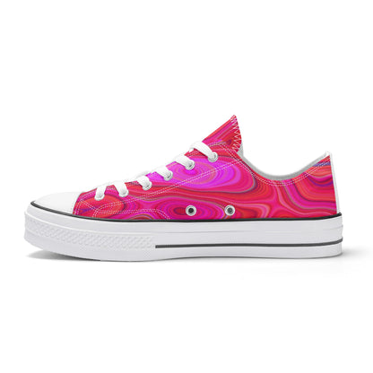 Women's Pink Groovy Low Top Canvas Shoes