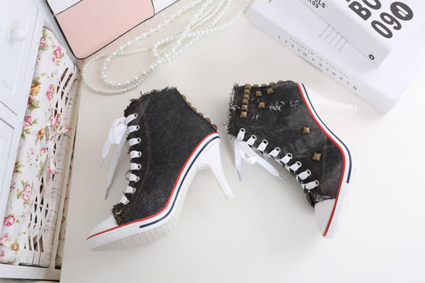 Denim High Heels