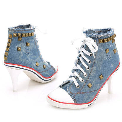 Denim High Heels