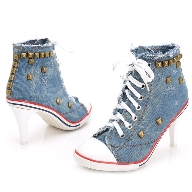 Denim High Heels