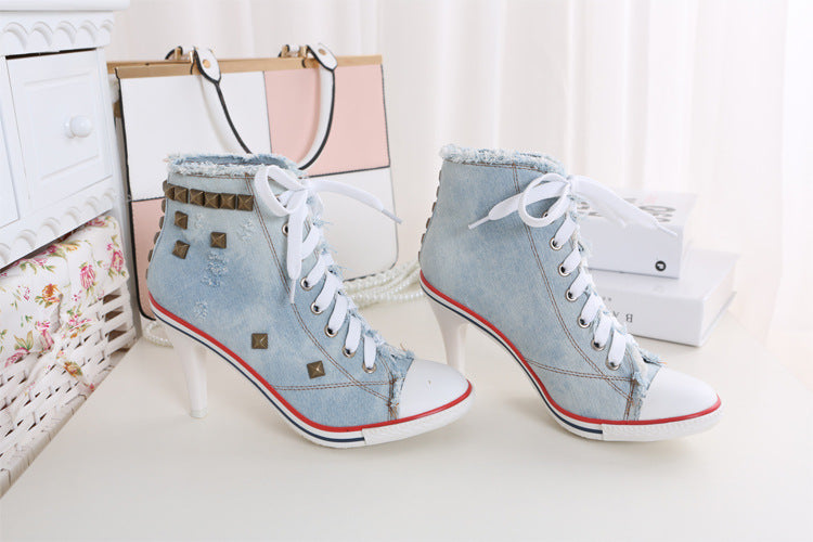 Denim High Heels