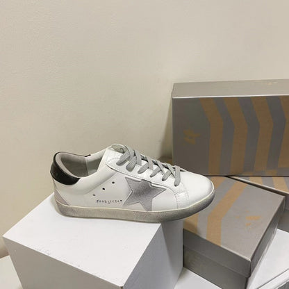 High Version 2023 New Genuine Leather Dirty Shoes For Female Couples Old Star White Shoes Flat Lace Up Sports Shoes