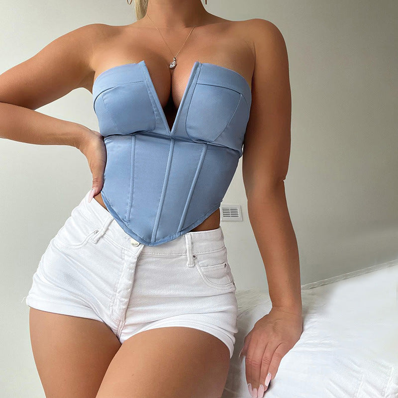 V-neck Tube Top