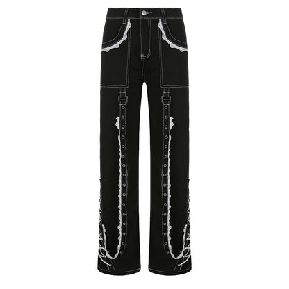 Street Hipsters Low Waist Wide Jeans