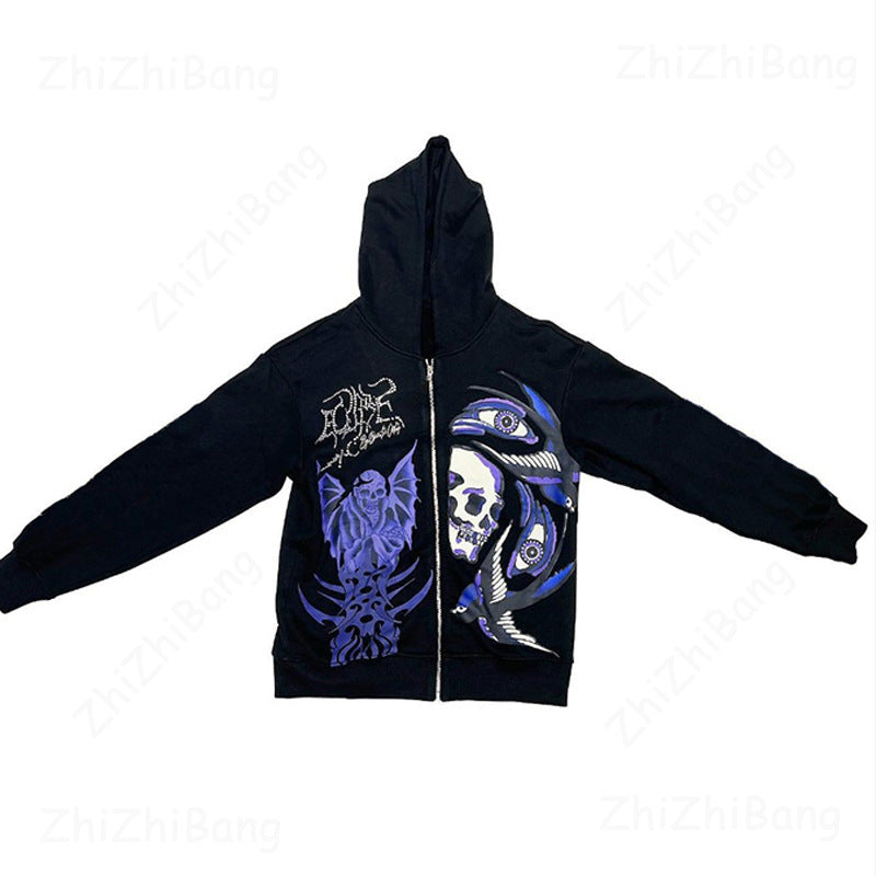 Purple Salvo Skulls Zip-up Hoodie