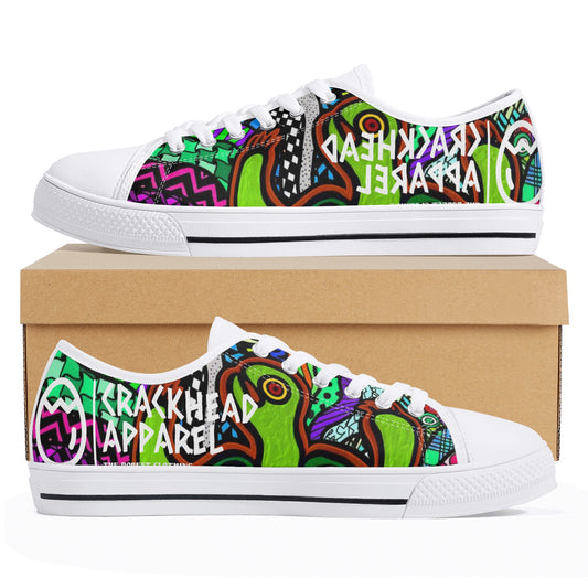 Women's Crackhead Turtle Low Top Canvas Shoes - Crackhead Apparel