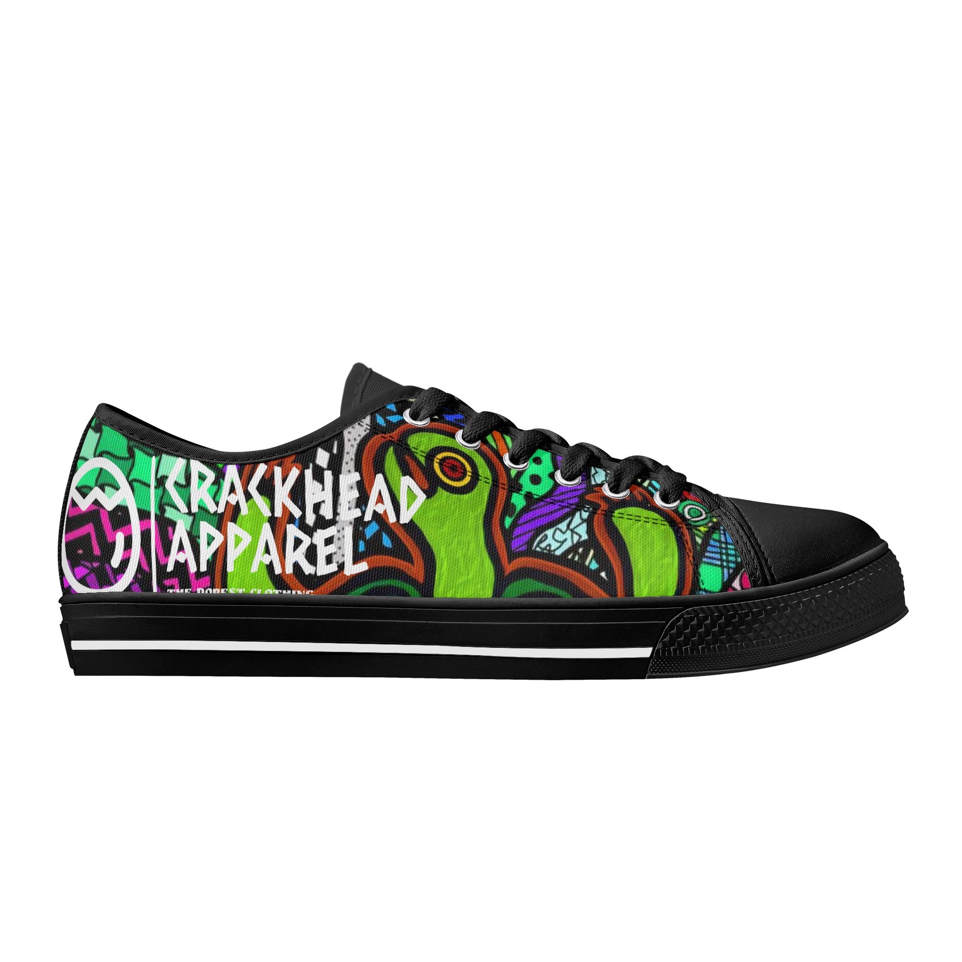 Women's Crackhead Turtle Low Top Canvas Shoes - Crackhead Apparel