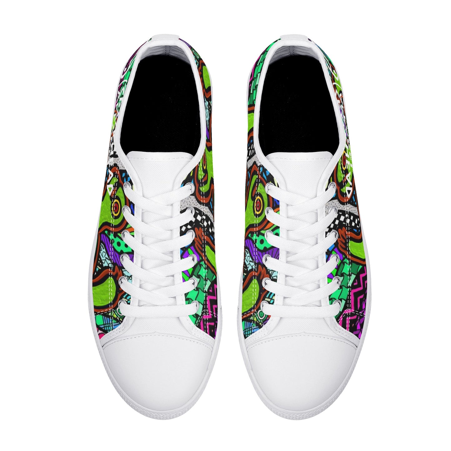 Women's Crackhead Turtle Low Top Canvas Shoes - Crackhead Apparel