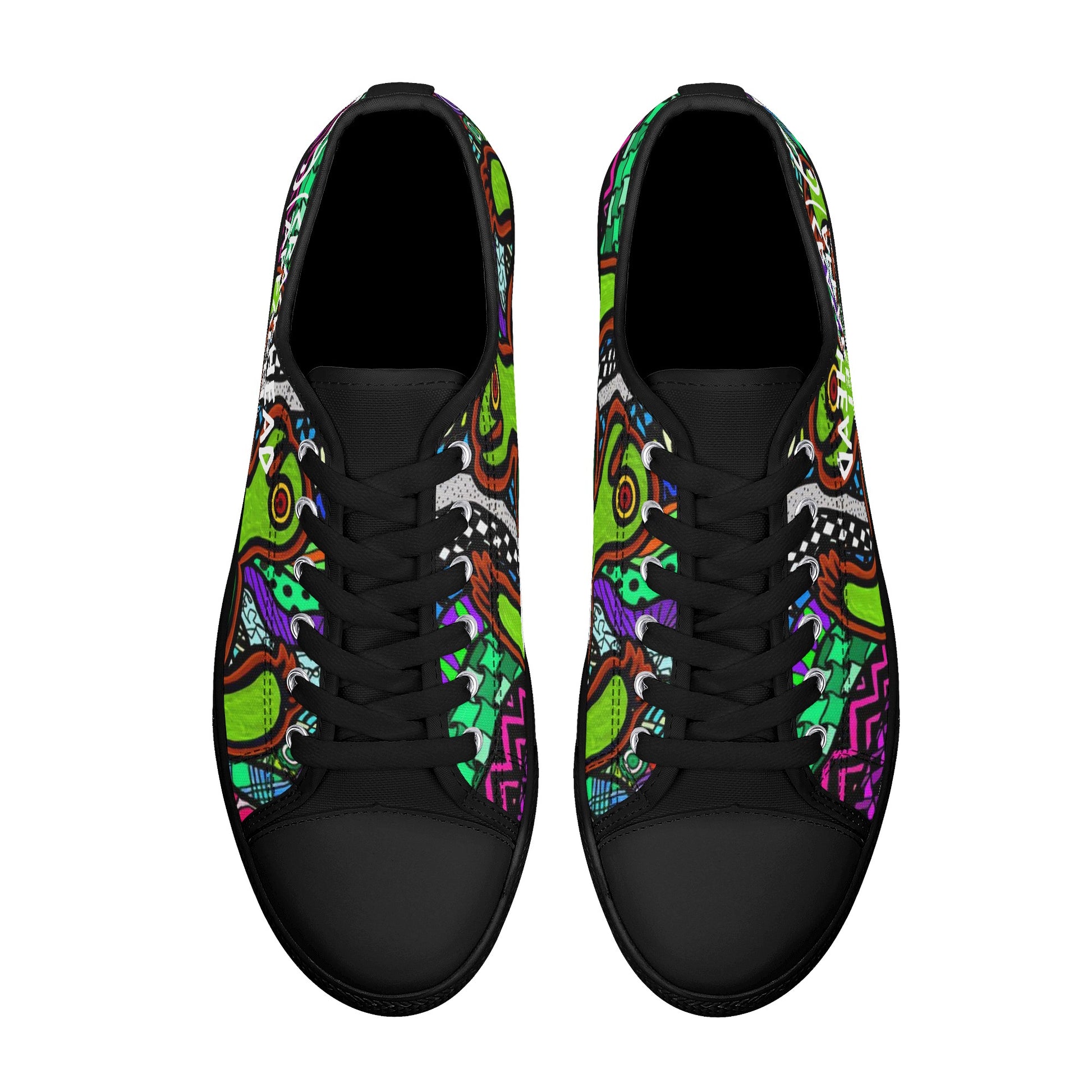 Women's Crackhead Turtle Low Top Canvas Shoes - Crackhead Apparel