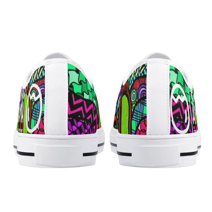 Women's Crackhead Turtle Low Top Canvas Shoes - Crackhead Apparel