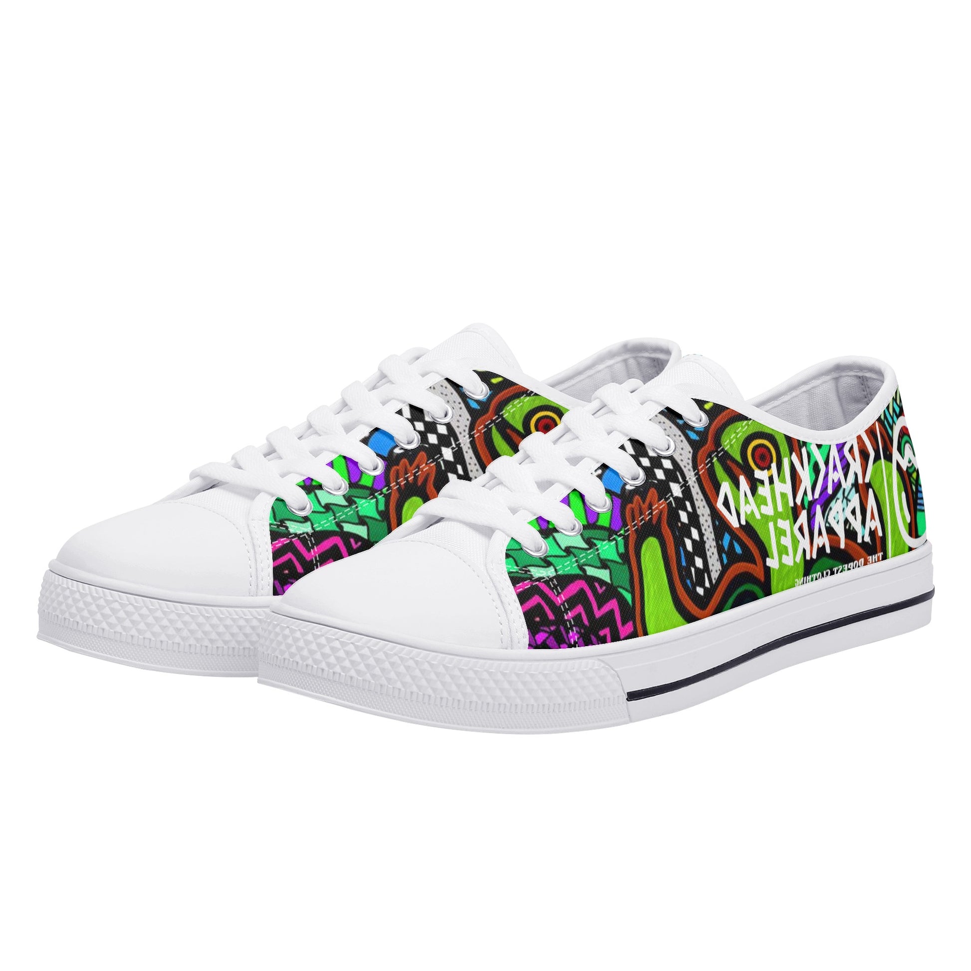 Women's Crackhead Turtle Low Top Canvas Shoes - Crackhead Apparel