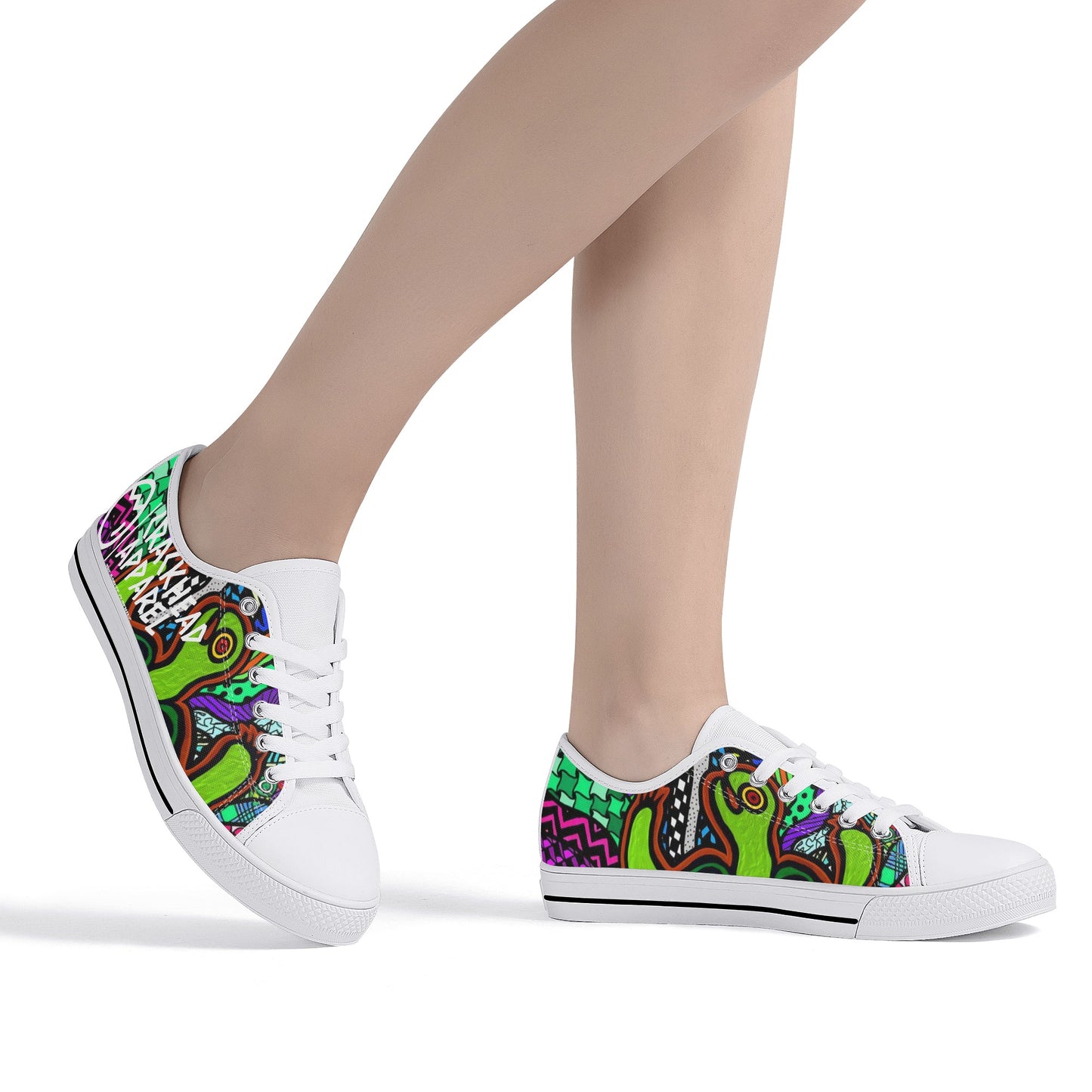 Women's Crackhead Turtle Low Top Canvas Shoes - Crackhead Apparel