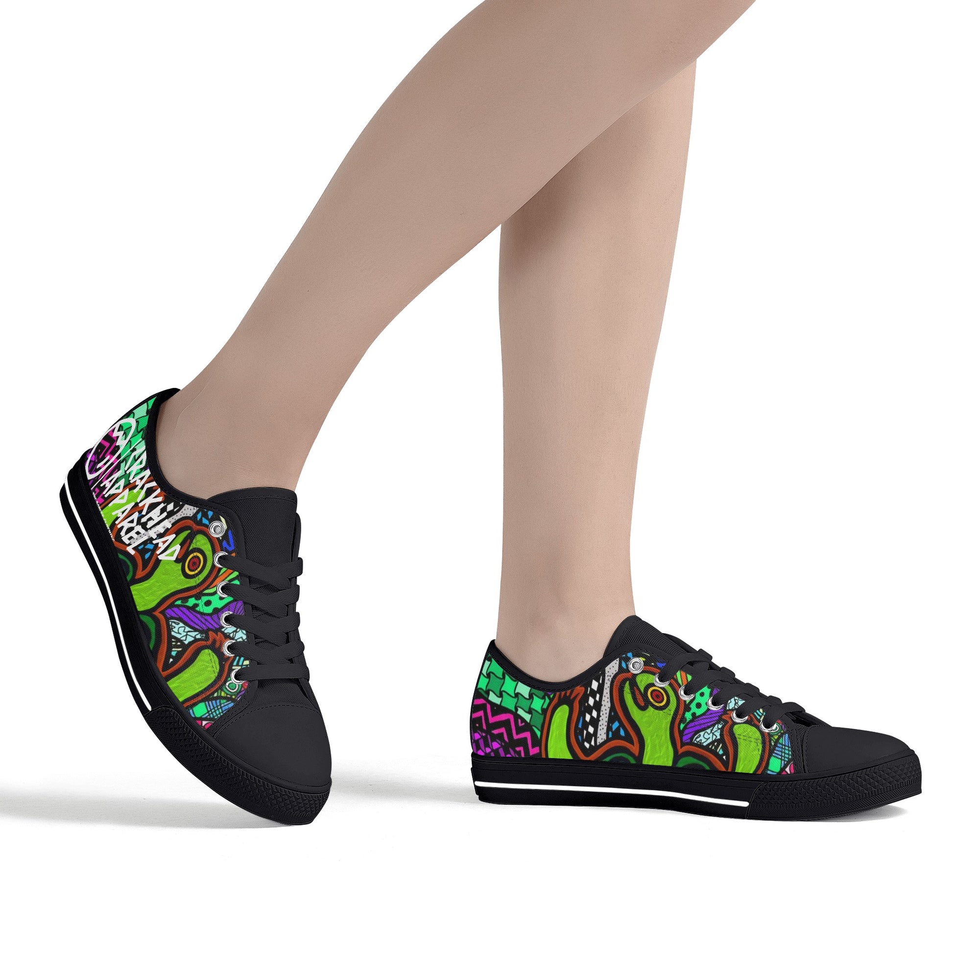 Women's Crackhead Turtle Low Top Canvas Shoes - Crackhead Apparel