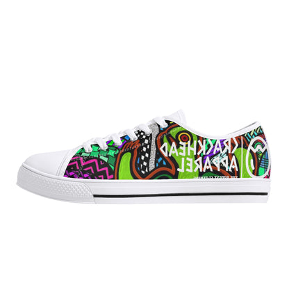 Women's Crackhead Turtle Low Top Canvas Shoes - Crackhead Apparel