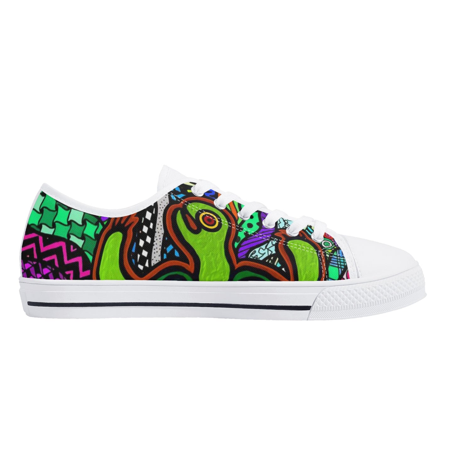 Women's Crackhead Turtle Low Top Canvas Shoes - Crackhead Apparel