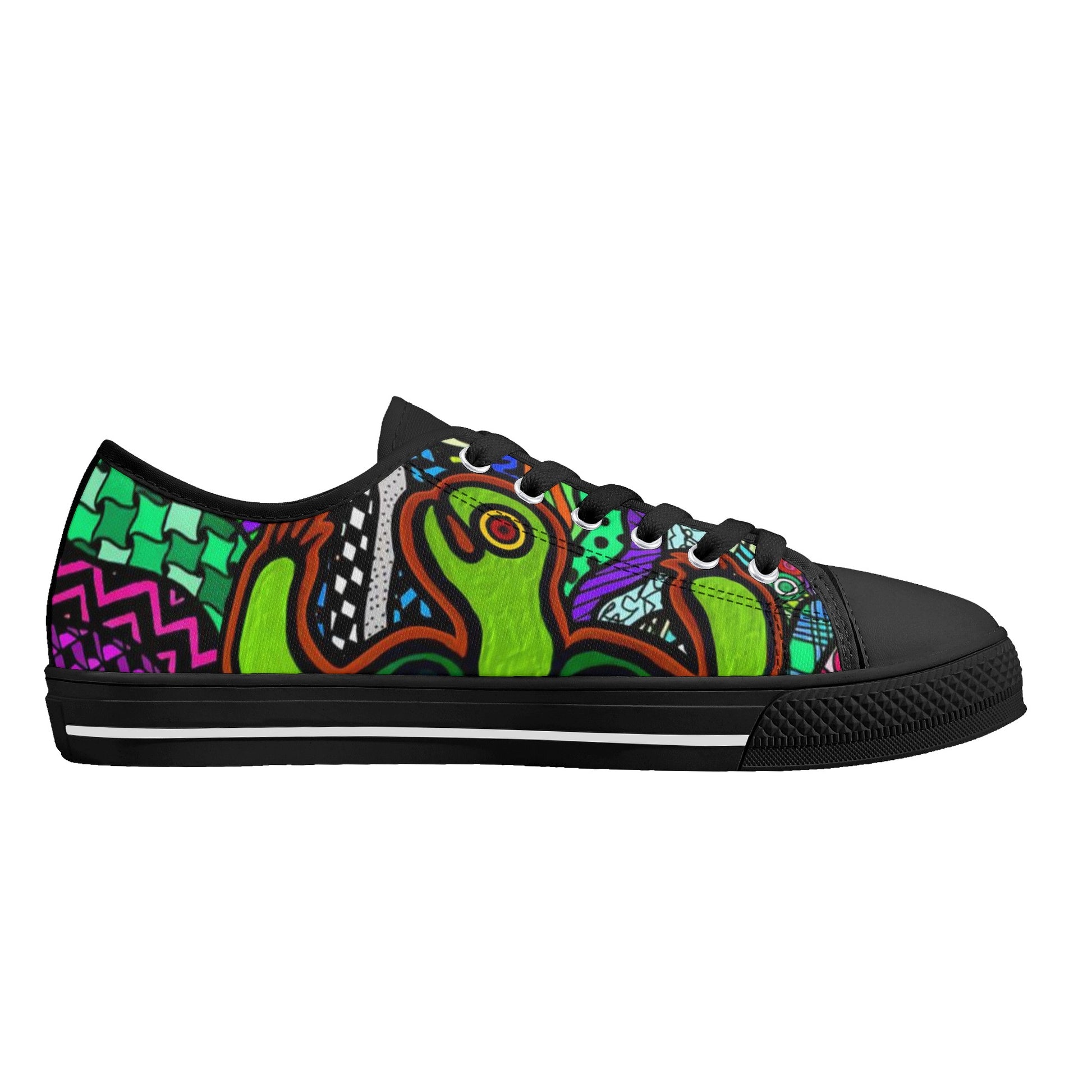 Women's Crackhead Turtle Low Top Canvas Shoes - Crackhead Apparel