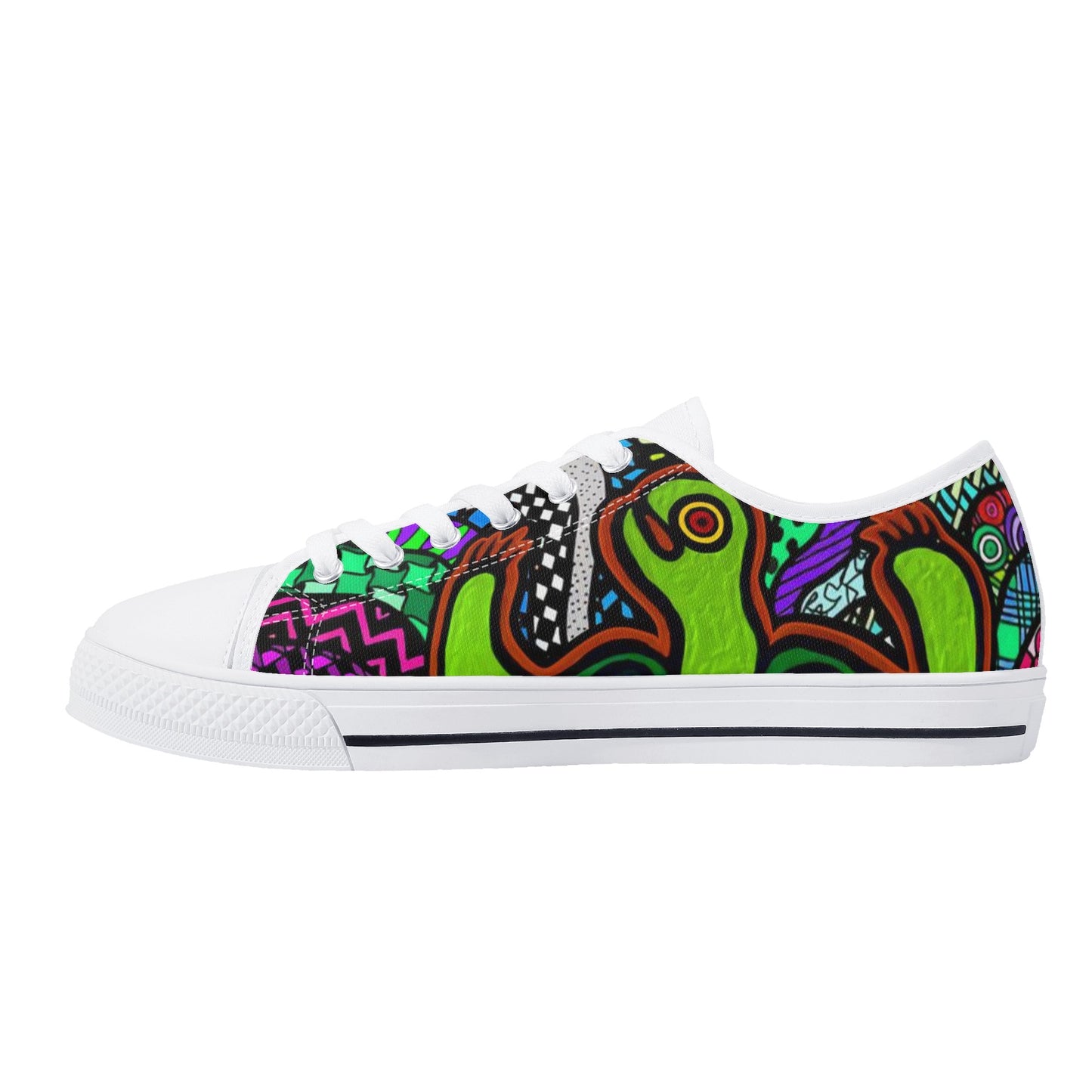 Women's Crackhead Turtle Low Top Canvas Shoes - Crackhead Apparel