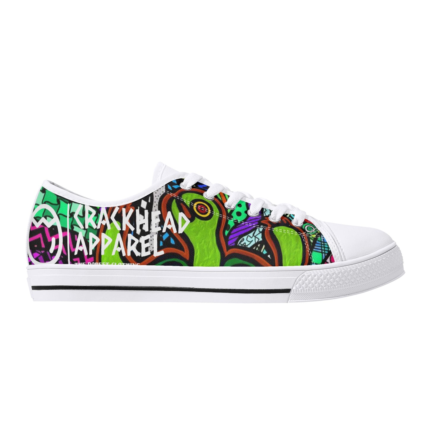 Women's Crackhead Turtle Low Top Canvas Shoes - Crackhead Apparel