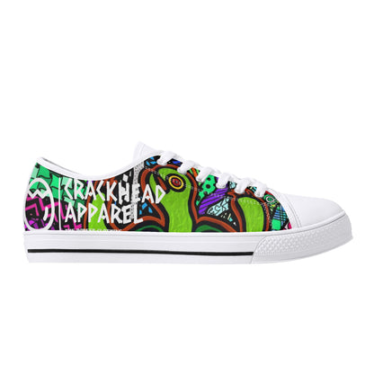 Women's Crackhead Turtle Low Top Canvas Shoes - Crackhead Apparel