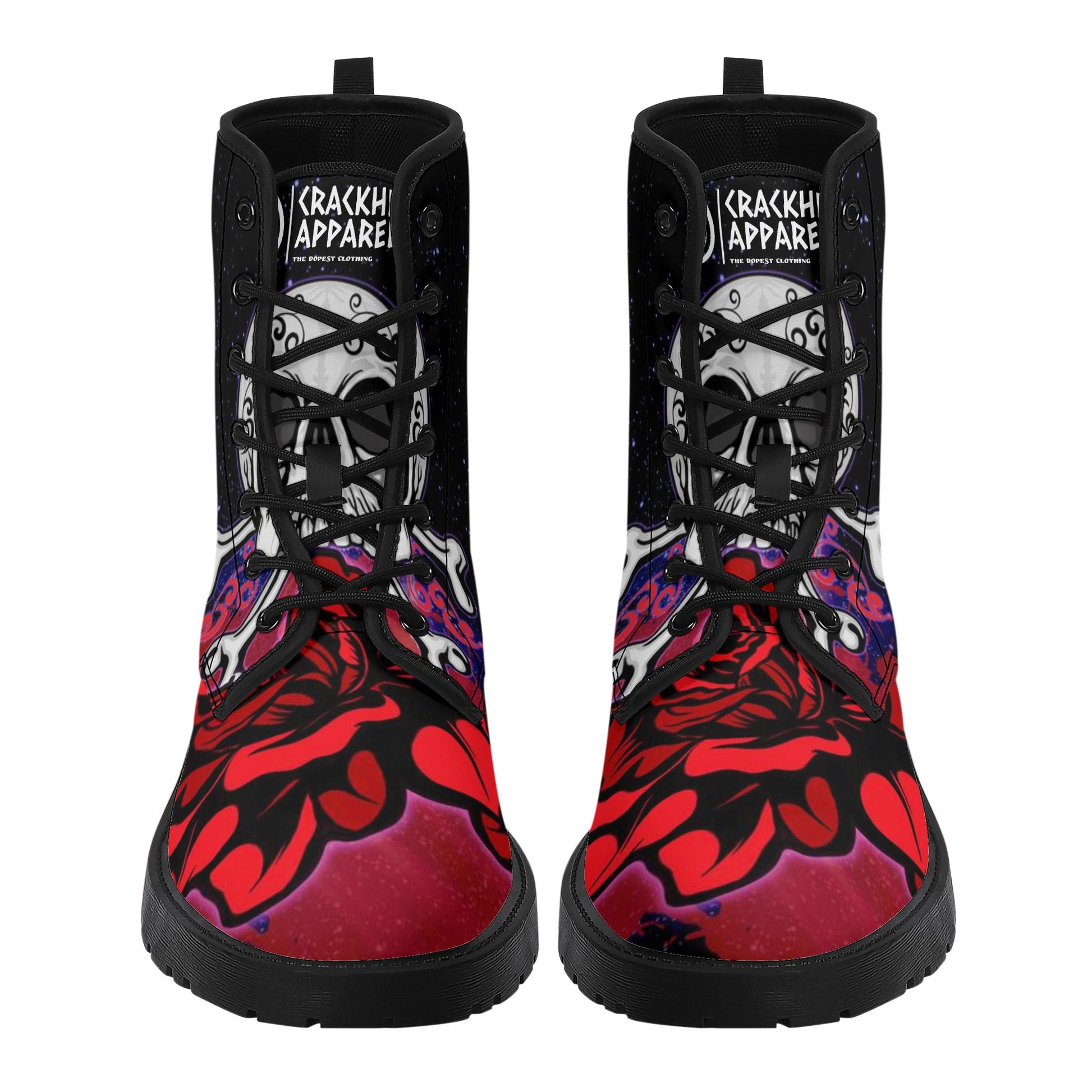 Women's Skullz Crackhead Leather Boots - Crackhead Apparel