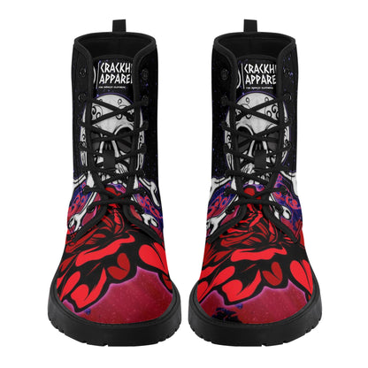 Women's Skullz Crackhead Leather Boots - Crackhead Apparel