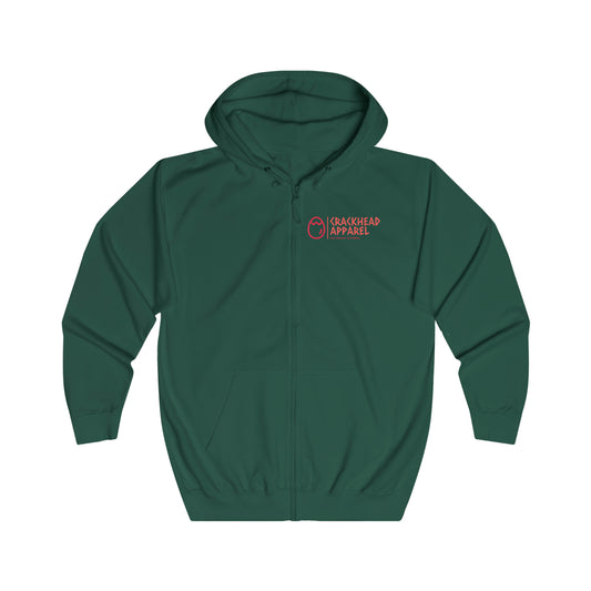 Crackhead Apparel Unisex Full Zip Hoodie - Crackhead Apparel