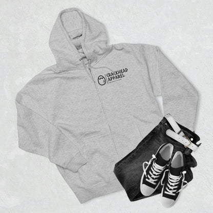 Crackhead Apparel Unisex Premium Full Zip Hoodie - Crackhead Apparel