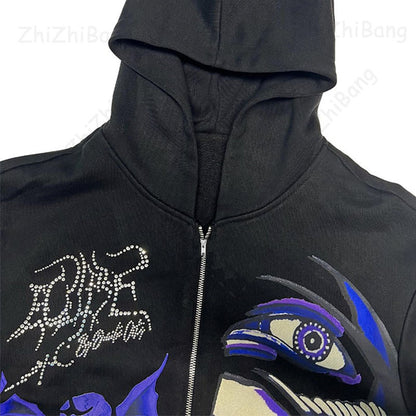 Purple Salvo Skulls Zip-up Hoodie